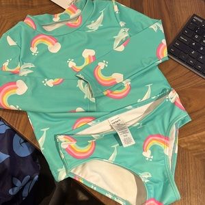 Carter’s toddler girl rash guard set, size 3T